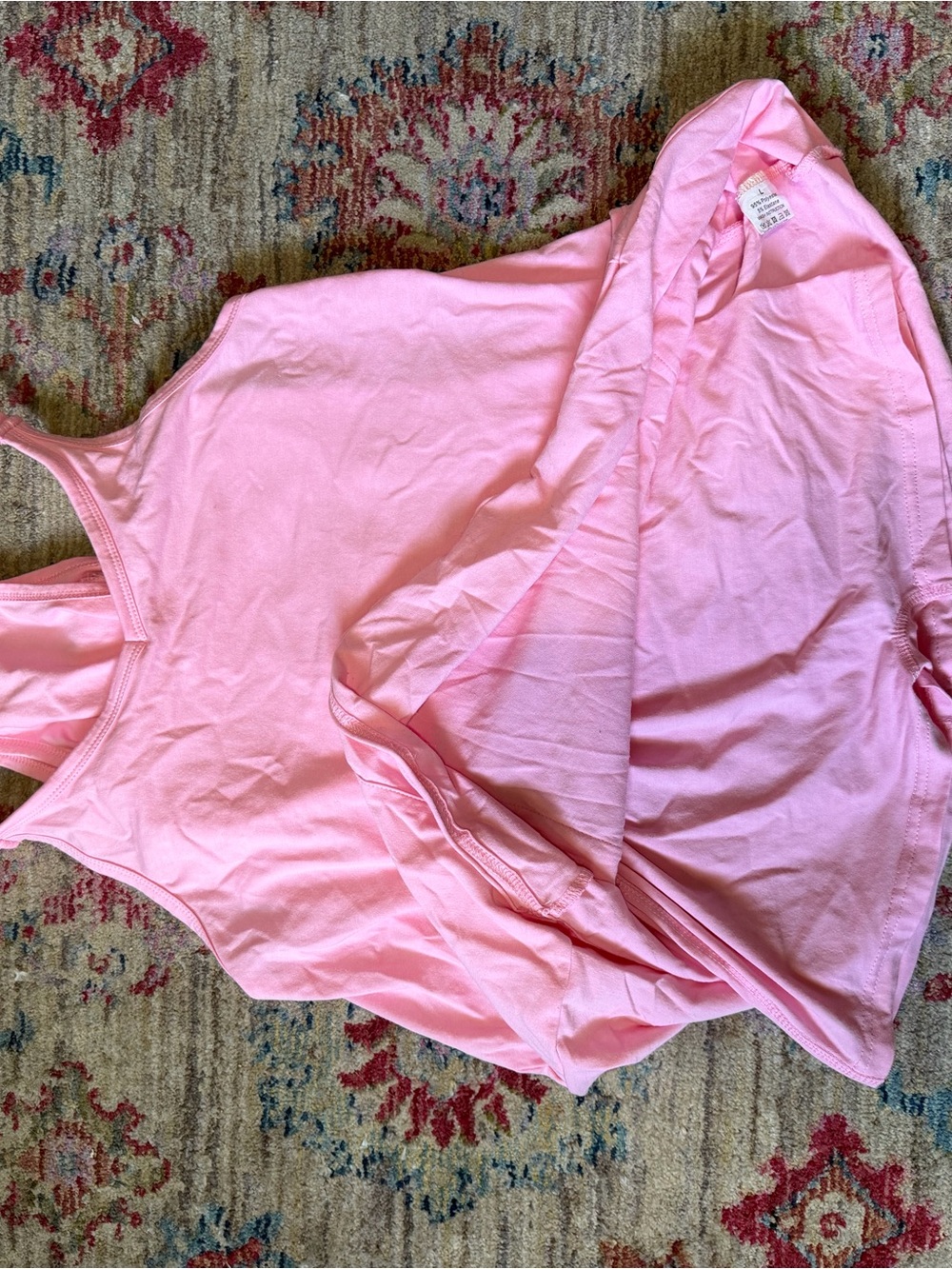 Pink Racerback Tank Top with Pockets - Picture 2 of 3